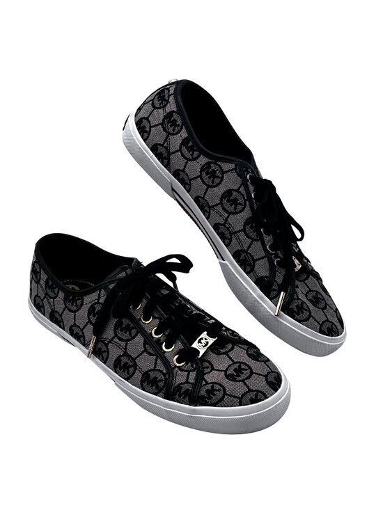Michael Kors Shoes - Michael Kors MK Boerum Lace-Up Sneakers Womens Size 10M Black Monogram Jacquard